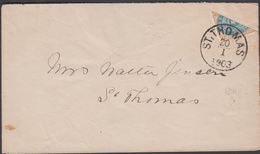 1903. 4 CENTS Normal Frame Perf 12 3/4 Sent Bisected Locally In ST THOMAS 20 1 1903. ... () - JF306076 - Denmark (West Indies)