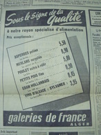 GALERIES DE FRANCE -ALGER-PUBLICITÉ ISSUE D'UN ANCIEN JOURNAL - Ex Libris