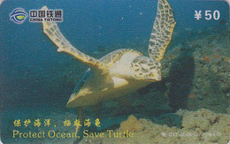 Télécarte Chine Tietong - Animal - TORTUE - PROTECT THE OCEAN SAVE THE TURTLE Phonecard - SCHILDKRÖTE Telefonkarte - 99 - Schildpadden