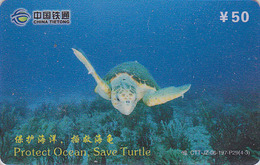 Télécarte Chine Tietong - Animal - TORTUE - PROTECT THE OCEAN SAVE THE TURTLE Phonecard - SCHILDKRÖTE TK - 100 - Turtles
