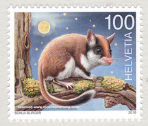 Switzerland 2016 (02) Nocturnal Animals Nachtaktive Tiere  Garden Dormouse MNH - Unused Stamps