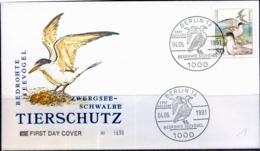 BIRDS-LITTKE WREN-LIMITED EDITION- EMBOSSED FDC-SER. NO. 1630-GERMANY-1991-SCARCE-FC-78 - Albatros