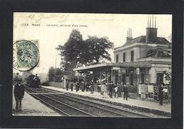 CPA Hauts De Seine 92 Rueil La Gare Chemin De Fer Train Circulé - Rueil Malmaison