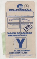 ECUATORIANA AIRLINES BOARDING PASS - Billetes