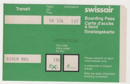 SWISSAIR AIRLINES BOARDING PASS - Tickets