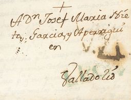 Sobre . 1788. ASTORGA A VALLADOLID. Marca LEON, En Azul De Astorga (P.E.4) Edición 2004. MAGNIFICA Y MUY RARA. - Autres & Non Classés