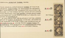 º1A. 1850. 6 Cuartos Negro, Tira De Tres Que Corresponde A Los Cinco Suptipos Mencionados Por Griebert Y Después Por Gue - Altri & Non Classificati