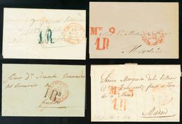 Sobre . 1850. Conjunto De Cuatro Cartas Prefilatélicas De Diferentes Demarcaciones Circuladas En 1850 Y Todas Con El Fec - Other & Unclassified