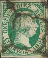 º11. 1851. 10 Reales Verde  Leve Adelgazamiento. MAGNIFICO. - Other & Unclassified