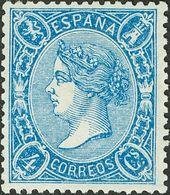 *75. 1865. 4 Cuartos Azul. Excelente Centraje. MAGNIFICO. - Altri & Non Classificati