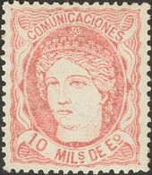 *105. 1870. 10 Mils Rosa. Excelente Centraje Y Color Intenso. PIEZA DE LUJO. - Autres & Non Classés