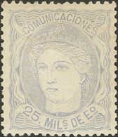 *106. 1870. 25 Mils Lila. MAGNIFICO. - Other & Unclassified
