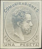 (*)127s. 1872. 1 Pts Lila. SIN DENTAR. MAGNIFICO Y RARO. Cert. CEM. - Otros & Sin Clasificación