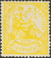 *143. 1874. 2 Cts Amarillo. Excelente Centraje. MAGNIFICO. - Sonstige & Ohne Zuordnung