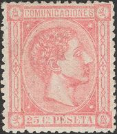 *166. 1875. 25 Cts Rosa. PIEZA DE LUJO. - Other & Unclassified