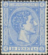 (*)171. 1875. 10 Pts Ultramar. Color Intenso Y Bien Centrado. MAGNIFICO Y RARO. Cert. CEM. - Altri & Non Classificati