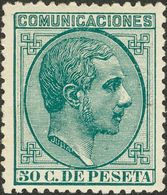 *196. 1878. 50 Cts Verde. PIEZA DE LUJO. - Other & Unclassified