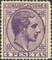 *198. 1878. 4 Pts Violeta. Muy Bien Centrado Y Color Muy Intenso. MAGNIFICO. Cert. EXFIMA. - Other & Unclassified