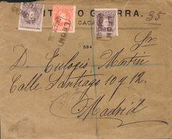 Sobre 243, 245(2). 1905. 10 Cts Rojo Y 15 Cts Lila Castaño, Dos Sellos. Certificado De CACABELOS A MADRID. Matasello Car - Altri & Non Classificati