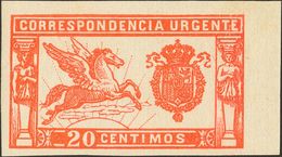 **324s. 1925. 20 Cts Rojo, Borde De Hoja. SIN DENTAR. MAGNIFICO Y RARO. Edifil 2019: +240 Euros - Otros & Sin Clasificación