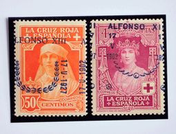 **/*358, 360. 1927. 50 Cts Naranja Y 4 Pts Carmín Rosa. Variedad SOBRECARGA DESPLAZADA HORIZONTALMENTE. MAGNIFICOS Y RAR - Sonstige & Ohne Zuordnung