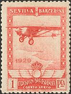 *452cc. 1929. 1 Pts Rosa. CAMBIO DE COLOR. MAGNIFICO Y MUY RARO. Edifil 2015: 1.350 Euros - Otros & Sin Clasificación