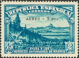 **759. 1938. AEREO+5 PTS (Posición 46). Excelente Centraje. MAGNIFICO. Cert. CEM. Edifil 2019: 700 Euros - Other & Unclassified