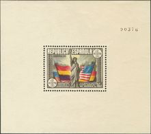 *764id. 1938. Hoja Bloque. Variedad DOBLES ASTAS. MAGNIFICA. Edifil 2015: 115 Euros - Other & Unclassified