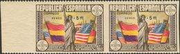 **765sph. 1938. AEREO+5 PTS, Pareja. Variedad SIN DENTADO VERTICAL. MAGNIFICA. Edifil 2015: 1.290 Euros - Other & Unclassified