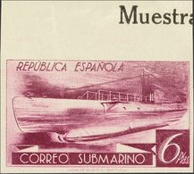 (*)778cccs. 1938. 6 Pts Malva, Borde De Hoja Con Leyenda MUESTRA. CAMBIO DE COLOR Y SIN DENTAR. MAGNIFICO. Edifil 2015:  - Other & Unclassified