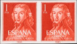 **1328s(2). 1961. 1 Pts Rojo Naranja, Pareja. SIN DENTAR. MAGNIFICA Y MUY RARA. Cert. CEM. Edifil 2019: 600 Euros - Other & Unclassified