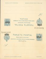 (*)EPB8. 1931. 25 Cts + 25 Cts Azul Sobre Tarjeta Entero Postal De Ida Y Vuelta (sin Doblar). Sobrecarga REPUBLICA, De B - Autres & Non Classés