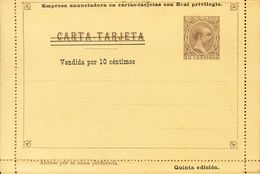(*)EPP8. 1892. 15 Cts Castaño Sobre CARTA-TARJETA ANUNCIADORA. Quinta Edición. MAGNIFICA Y MUY RARA. - Altri & Non Classificati
