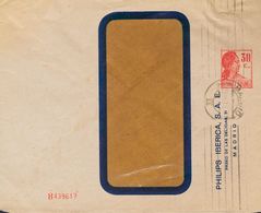 Sobre EP1286B. 1936. 30 Cts Rojo Sobre Entero Postal Privado PHILIPS IBERICA (sin Correos) De MADRID A CALATAYUD (ZARAGO - Autres & Non Classés