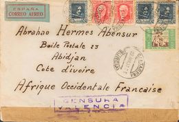 Sobre 734(2), 738(3). 1937. 30 Cts Rojo, Dos Sellos, 50 Cts Azul, Tres Sellos Y 10 Cts De Beneficencia. CARTAGENA A ABID - Altri & Non Classificati