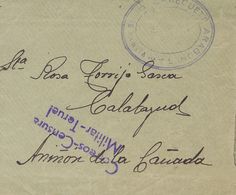 Sobre . (1936ca). Carta (con Texto) De VILLASTAR (TERUEL) A ANIÑON, Remitida Por Un Teniente De Requetés Del Tercio De S - Sonstige & Ohne Zuordnung