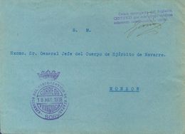 Sobre . 1938. SORT (LERIDA) A MONZON (HUESCA). Marca EJERCITO DEL NORTE-SERVICIO DE ETAPAS / SORT, En Violeta. MAGNIFICA - Altri & Non Classificati