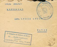 Sobre . 1938. CASTELLON A NAVIA. Marca De Franquicia 2ª COMPAÑIA DEL BATALLON EXPEDICIONARIO / INFANTERIA DE MARINA / CA - Other & Unclassified