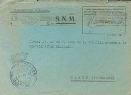 Sobre . 1953. FERROL A MARIN. Marca De Franquicia DESTRUCTOR "VELASCO" / CORREOS / FRANQUICIA. MAGNIFICA. - Otros & Sin Clasificación