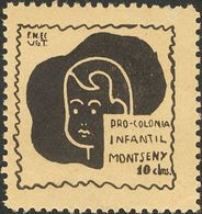 *. 1937. 10 Cts Negro. MONTSENY. PRO COLONIA INFANTIL. MAGNIFICO. (Allepuz 1) - Otros & Sin Clasificación