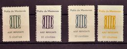 *. 1937. Serie Completa (incluye Además Un 5 Cts Con Variedad De Color). LA POBLA DE MONTORNES (TARRAGONA). AJUT REFUGIA - Otros & Sin Clasificación