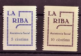 *. 1937. Serie Completa. LA RIBA (TARRAGONA). ASSISTENCIA SOCIAL. MAGNIFICA Y MUY RARA. (Fesofi 2/3 Y Allepuz 3/4) - Other & Unclassified