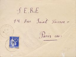 Sobre . 1939. 90 Cts Azul De Francia Con Sobrecarga "F". BRIANÇONNET A PARIS, Remitida Por Un Español De La 20ª Compañía - Altri & Non Classificati