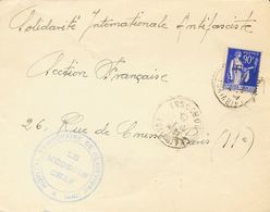 Sobre . 1939. 90 Cts Azul De Francia Con Sobrecarga "F". CLAIRVIERE A PARIS, Remitida Por Un Refugiado Español En La Ciu - Altri & Non Classificati