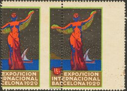 *. 1929. Sin Valor, Multicolor, Pareja. EXPOSICION INTERNACIONAL DE BARCELONA 1929. Variedad DENTADO VERTICAL DESPLAZADO - Sonstige & Ohne Zuordnung