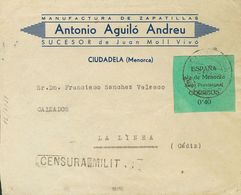 Sobre 1. 1939. 40 Cts Verde. CIUDADELA A LA LINEA DE LA CONCEPCION. Al Dorso Llegada. MAGNIFICA. - Other & Unclassified