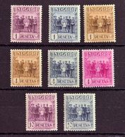 *24cc/26cca. 1929. 1 Pts Violeta, 1 Pts Castaño, 1 Pts Azul Negro, 4 Pts Castaño, 4 Pts Pizarra, 4 Pts Carmín Violeta, 1 - Other & Unclassified