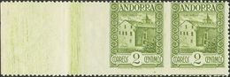 **15sphi. 1929. 2 Cts Verde Oliva, Pareja. SIN DENTAR ENTRE LOS SELLOS Y MARGEN IZQUIERDO. MAGNIFICA Y RARA. Edifil 2013 - Sonstige & Ohne Zuordnung