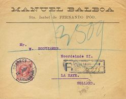 Sobre 102. 1902. 50 Cts Carmín Castaño. Certificado De SANTA ISABEL A LA HAYA (HOLANDA). Al Dorso Llegada. MAGNIFICA Y M - Andere & Zonder Classificatie