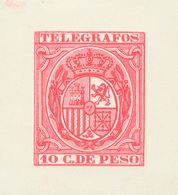 (*)28P. 1890. 10 Ctvos Rosa. PRUEBA DE PUNZON. MAGNIFICA Y MUY RARA. - Andere & Zonder Classificatie